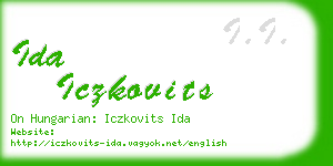 ida iczkovits business card